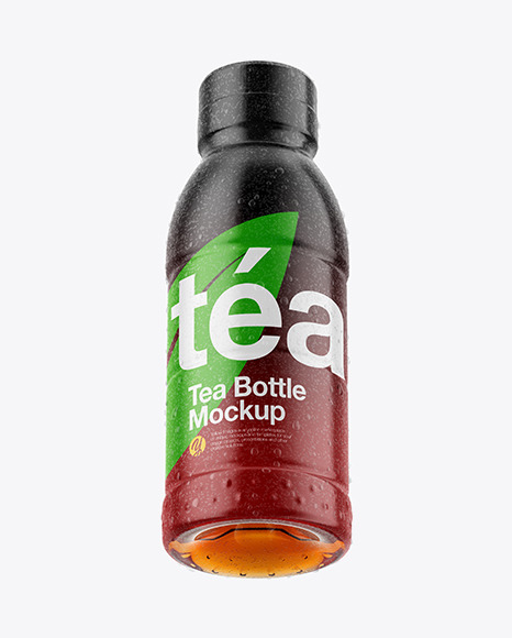 Tea Bottle with Condensation in Shrink Sleeve Mockup