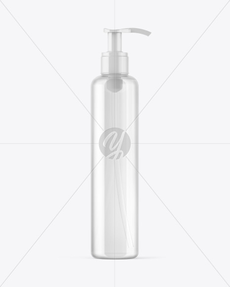 Clear Cosmetic Bottle with Pump Mockup