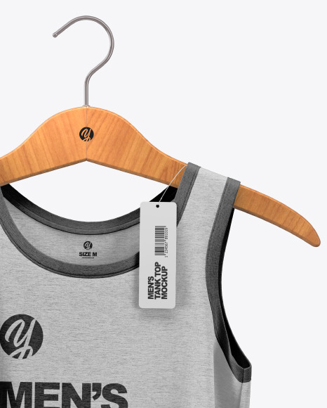 Melange Sleeveless Shirt on Hanger Mockup