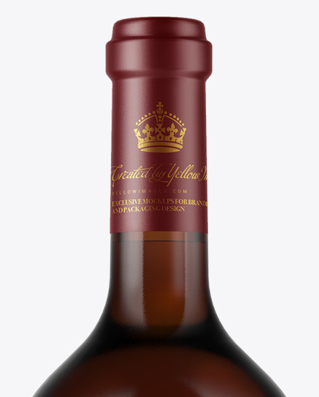 Amber Glass White Wine Bottle Mockup