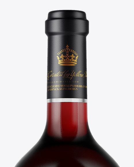 Clear Glass Red Wine Bottle Mockup