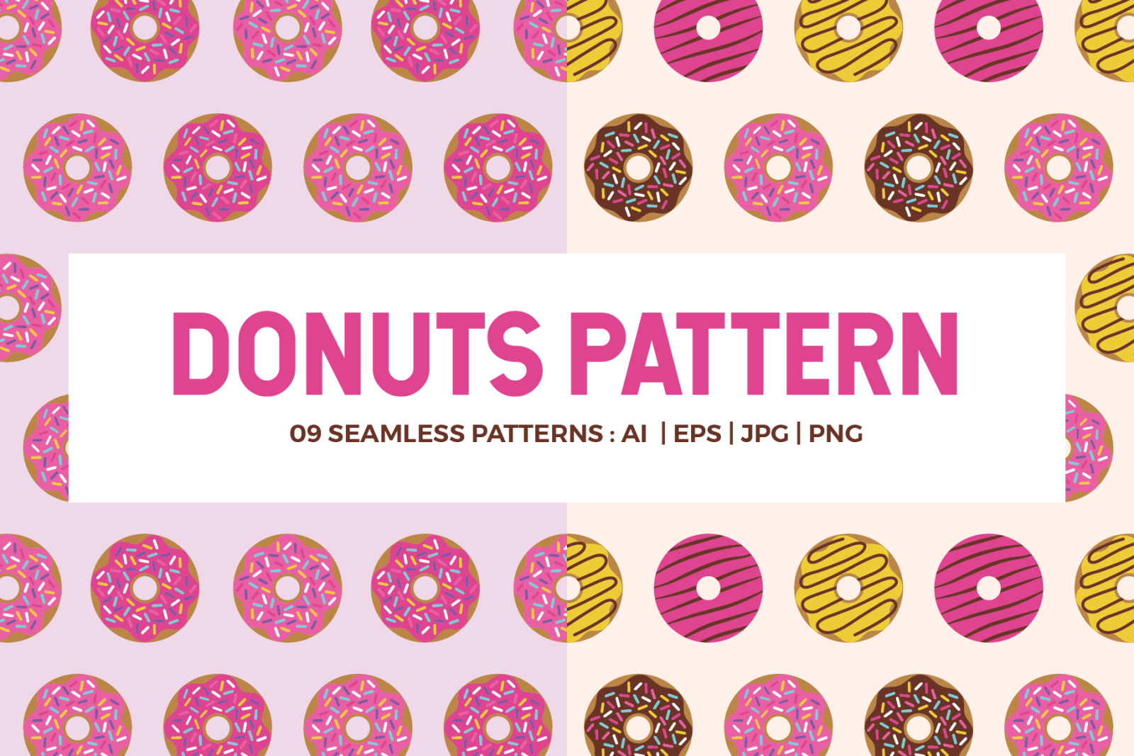 Donuts Seamless Patterns