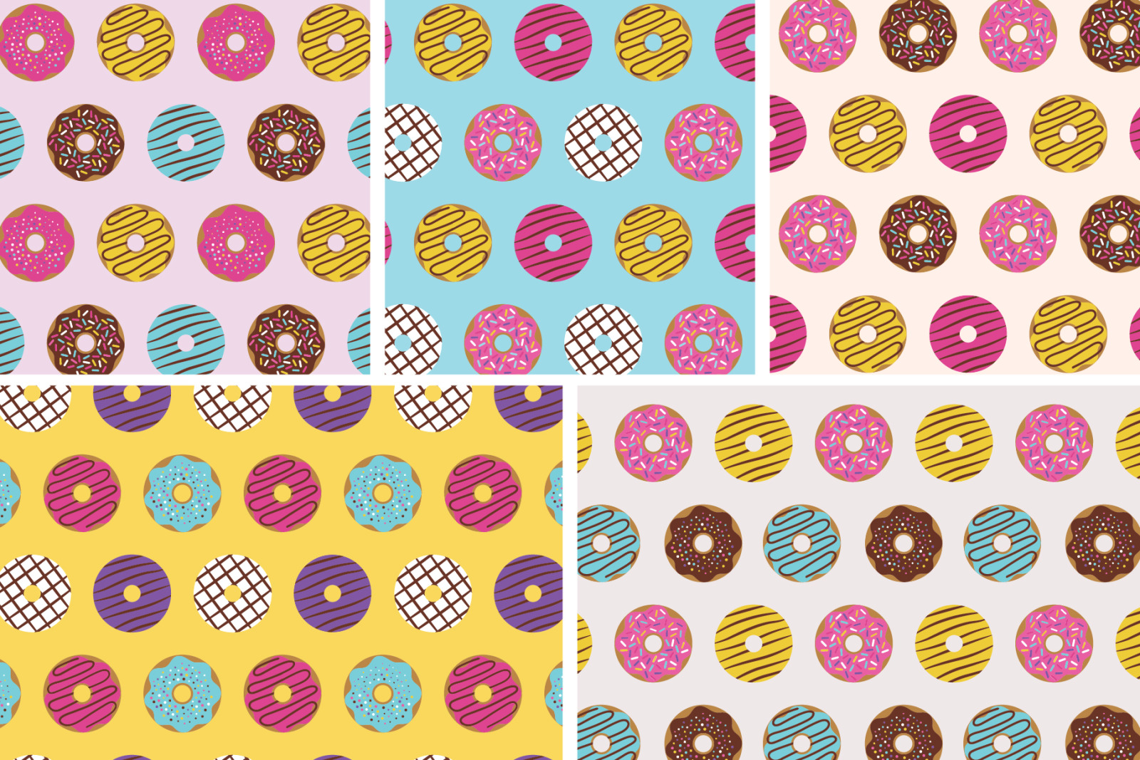 Donuts Seamless Patterns