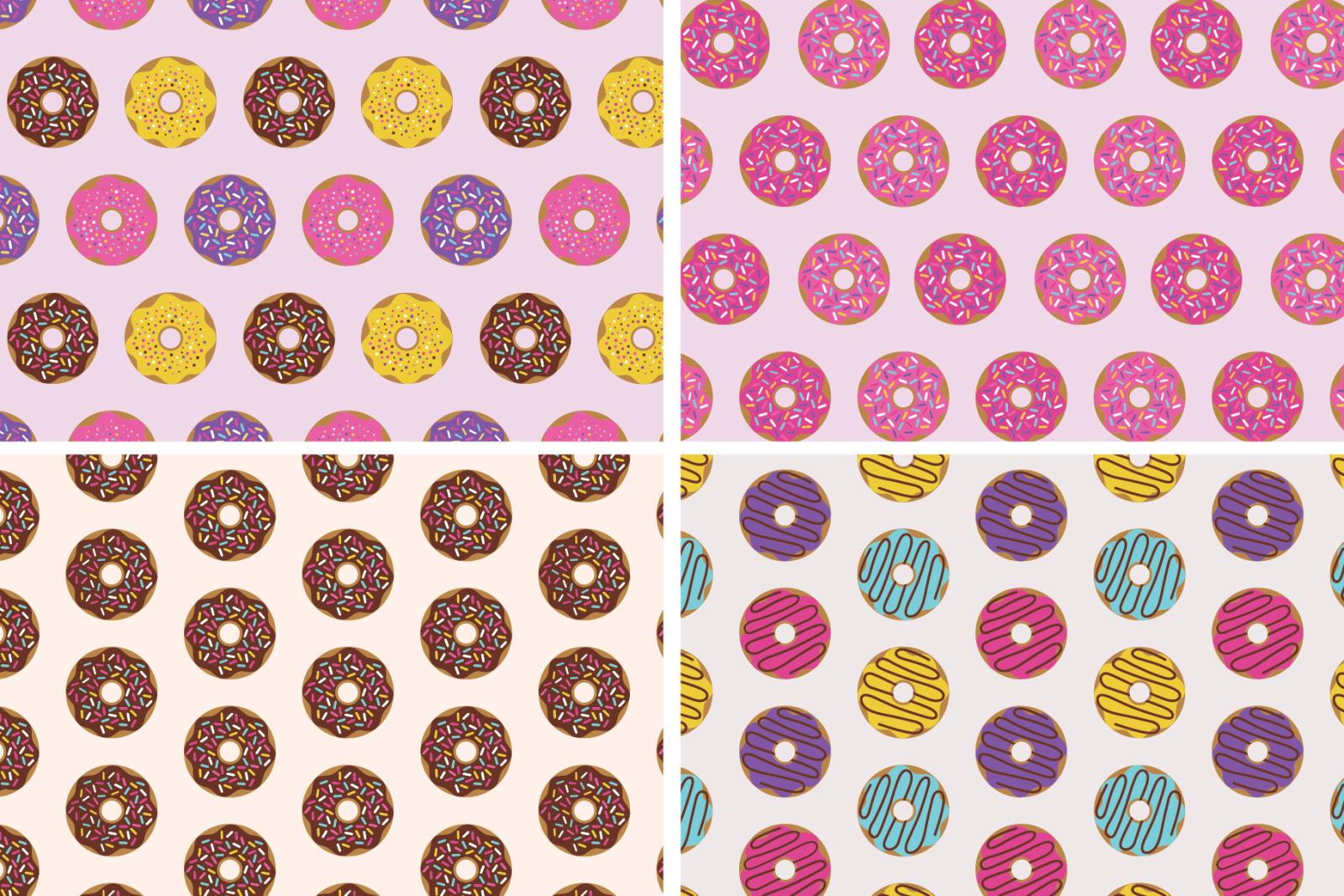 Donuts Seamless Patterns