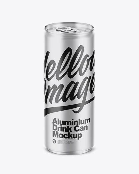 250ml Matte Aluminium Drink Can Mockup