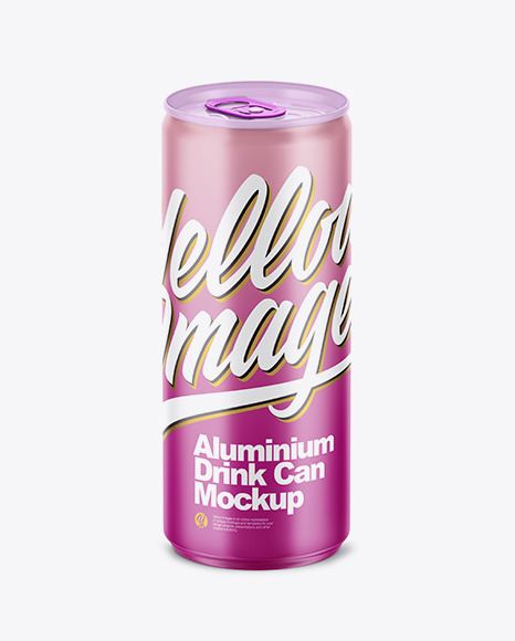 250ml Matte Aluminium Drink Can Mockup