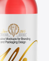 Clear Glass Pink Wine Bottle Mockup