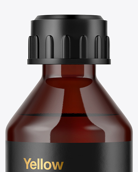 Amber Glass Bottle Mockup