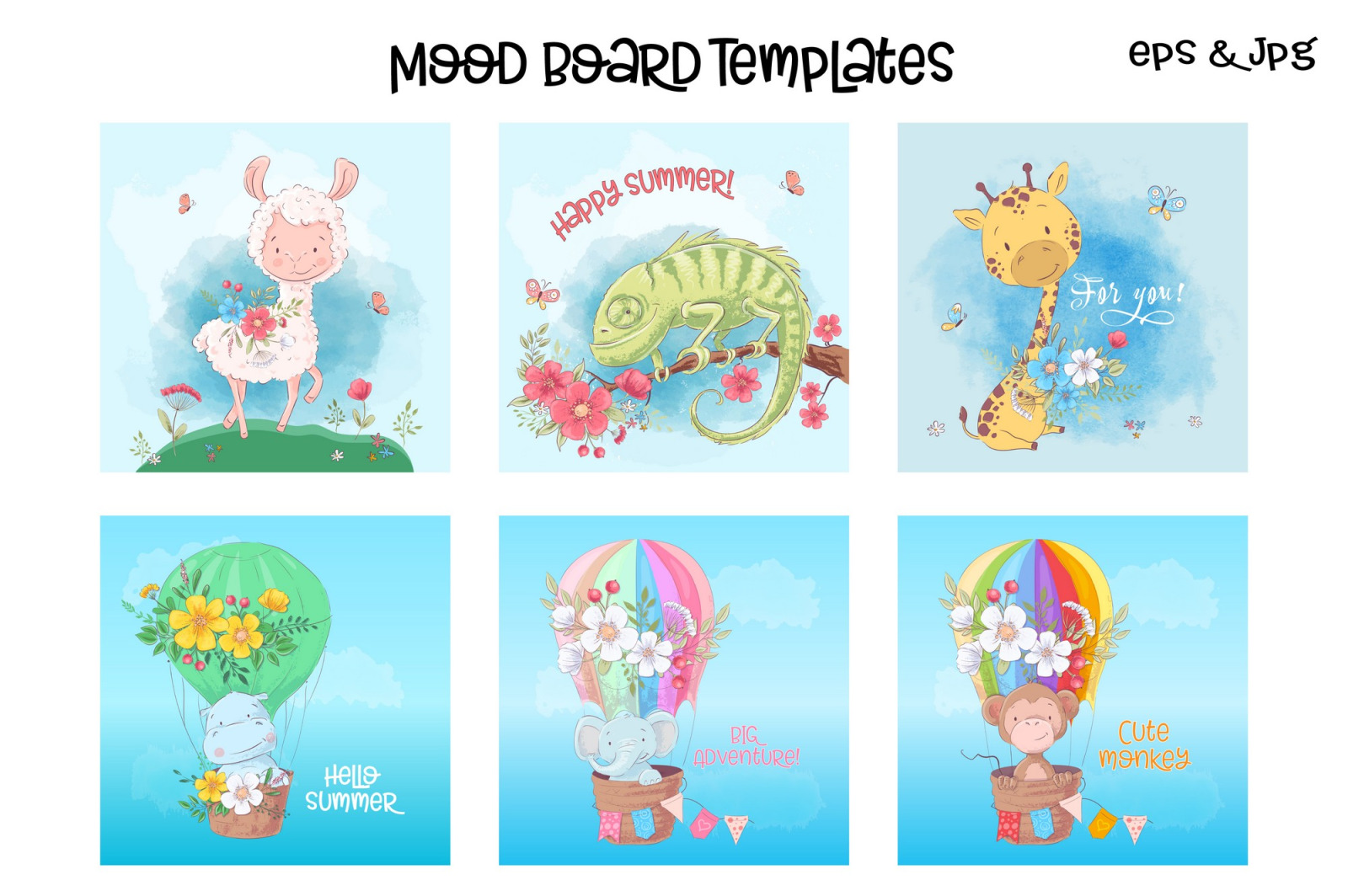 Tropical animals – vector clip art Tropical animals – vector clip art