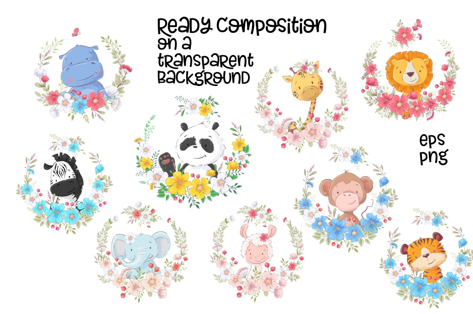Tropical animals – vector clip art Tropical animals – vector clip art