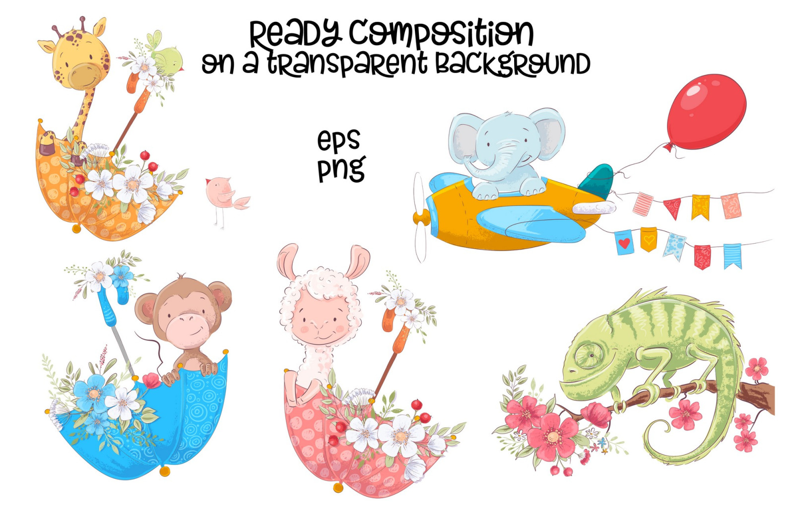 Tropical animals – vector clip art Tropical animals – vector clip art