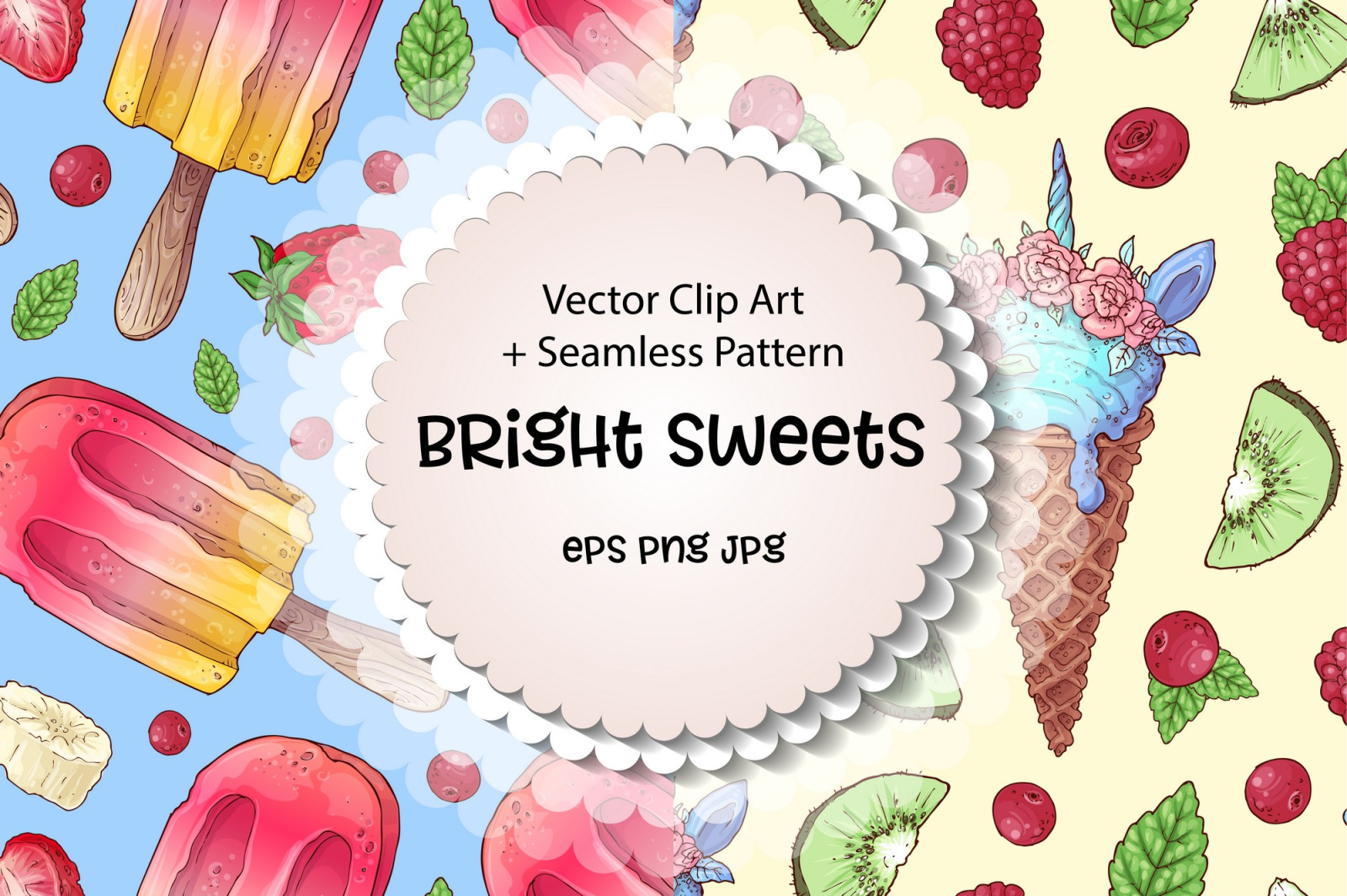 Bright sweets – vector clip art