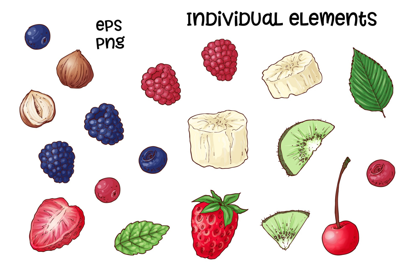 Bright sweets – vector clip art Bright sweets – vector clip art