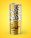 Glossy Metallic Drink Can Mockup