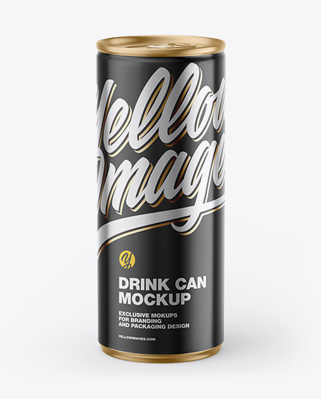 Glossy Metallic Drink Can Mockup