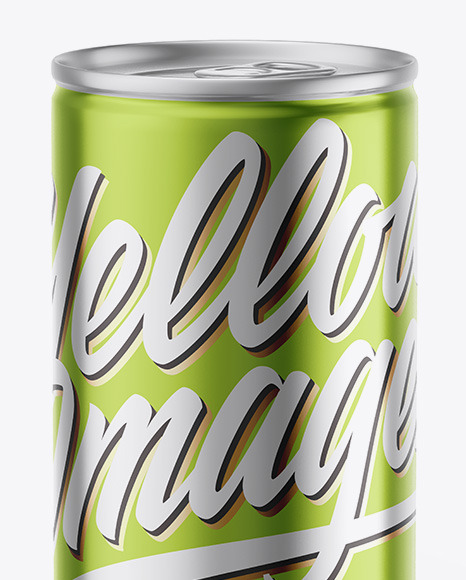 Glossy Metallic Drink Can Mockup