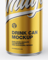 Glossy Metallic Drink Can Mockup