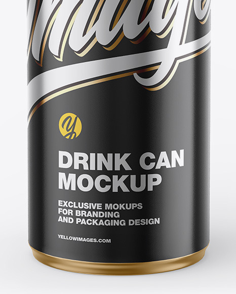 Glossy Metallic Drink Can Mockup