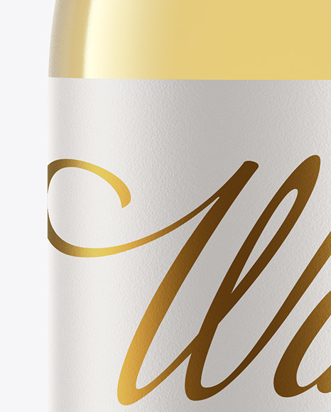 Clear Glass White Wine Bottle Mockup