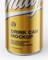 Glossy Metallic Drink Can Mockup