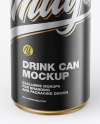 Glossy Metallic Drink Can Mockup