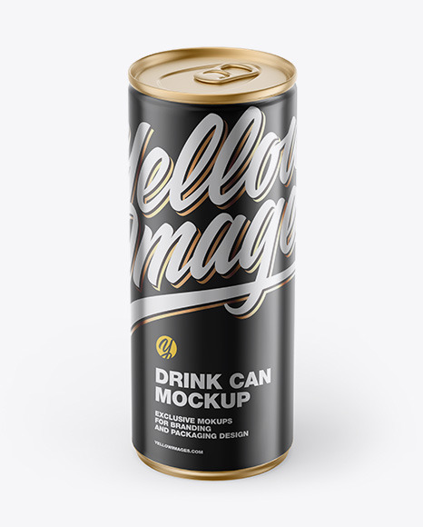 Glossy Metallic Drink Can Mockup