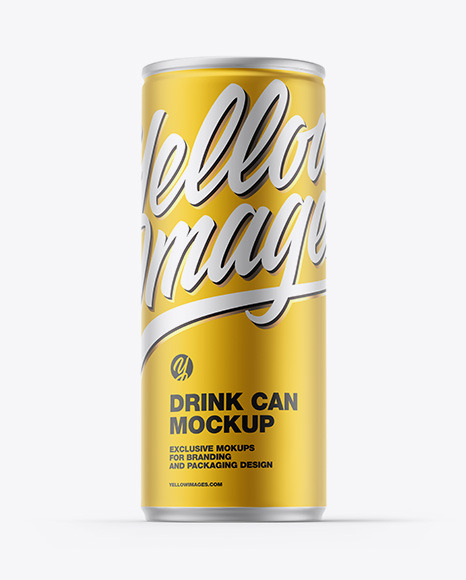 Matte Metallic Drink Can Mockup - Tea can mockup