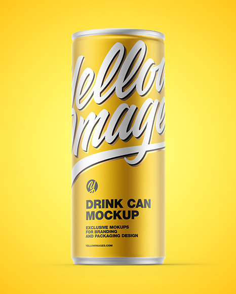 Matte Metallic Drink Can Mockup