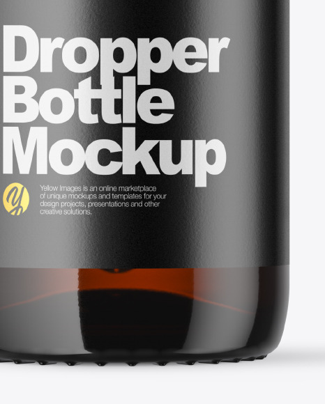 Amber Dropper Bottle Mockup