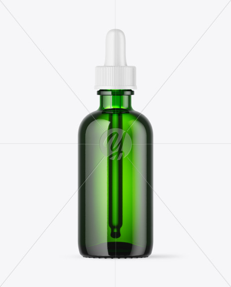 Green Glass Dropper Bottle Mockup