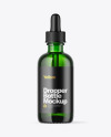 Green Glass Dropper Bottle Mockup