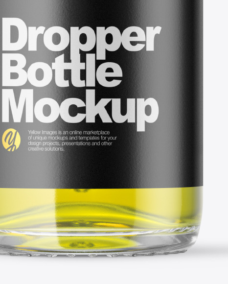 Clear Glass Dropper Bottle With Oil Mockup