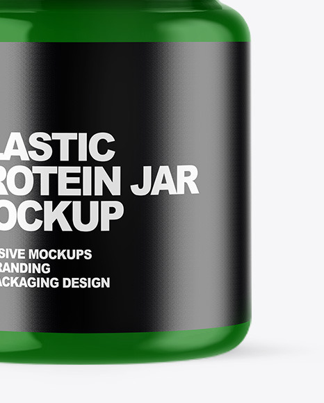 Glossy Plastic Protein Jar Mockup