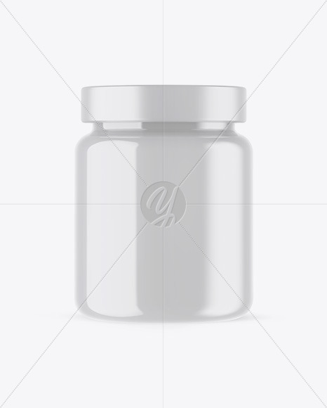 Glossy Plastic Protein Jar Mockup