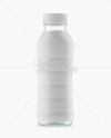 Clear PET Bottle In Matte Shrink Sleeve Mockup - Front View