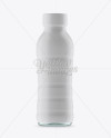 Clear PET Bottle In Matte Shrink Sleeve Mockup - Front View