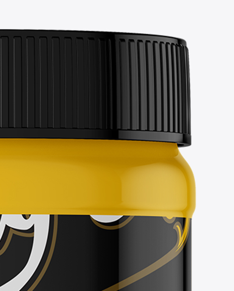 Glossy Plastic Jar Mockup - Front View