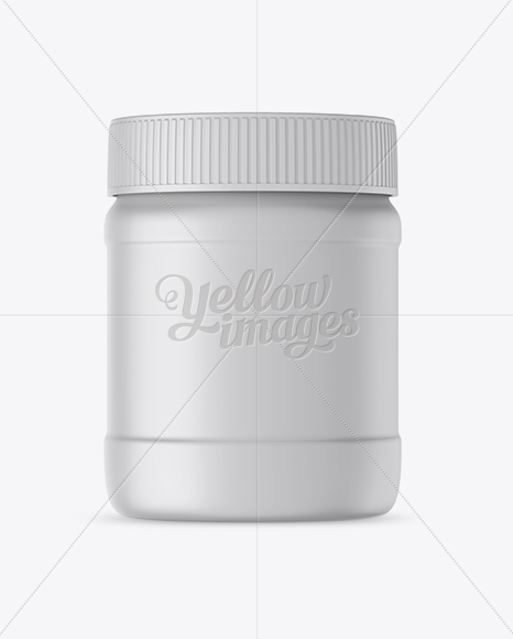 Matte Plastic Jar Mockup - Front View