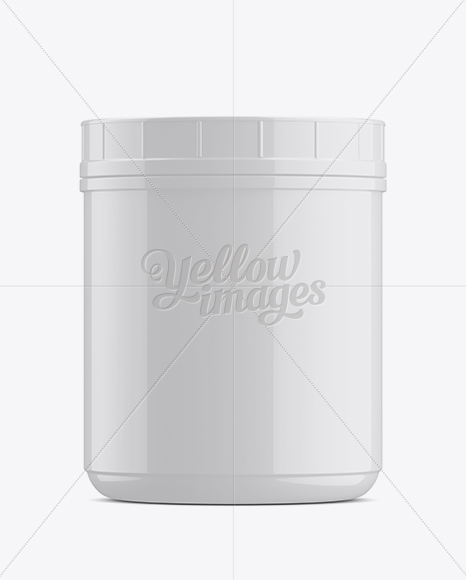 Glossy Plastic Jar Mockup - Front View