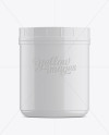 Glossy Plastic Jar Mockup - Front View