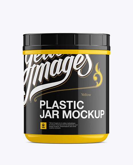 Glossy Plastic Jar Mockup - Front View - Premium+Psd+Glossy+Plastic+Jar+Mockup