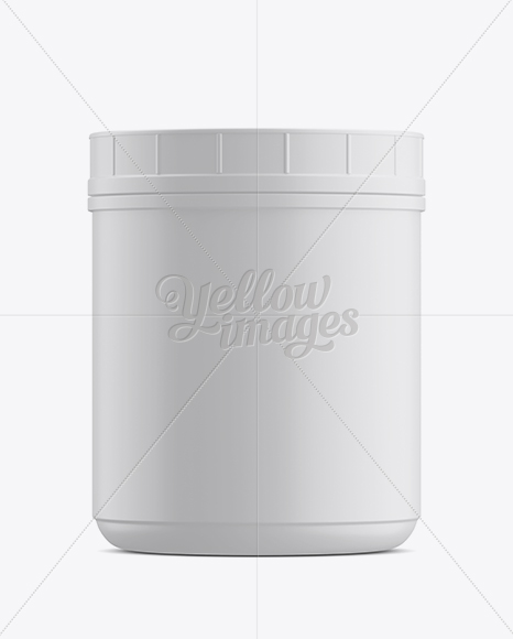 Matte Plastic Jar with Glossy Label Mockup - Front View