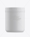 Matte Plastic Jar with Glossy Label Mockup - Front View