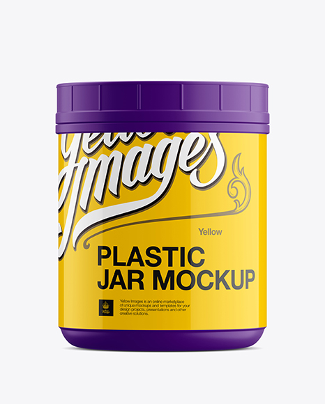 Matte Plastic Jar with Glossy Label Mockup - Front View - Premium+Psd+Glossy+Plastic+Jar+Mockup