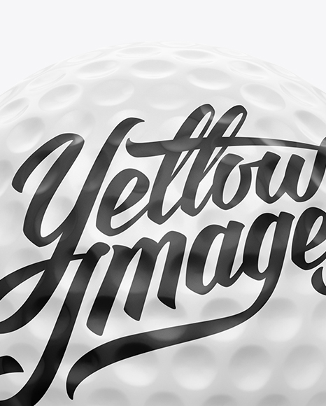 Glossy Golf Ball Mockup - Front View