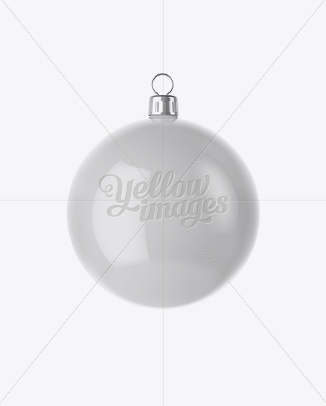 Glossy Christmas Ball Mockup - Front View