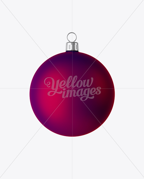 Matte Purple Christmas Ball Mockup - Front View