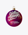 Matte Purple Christmas Ball Mockup - Front View