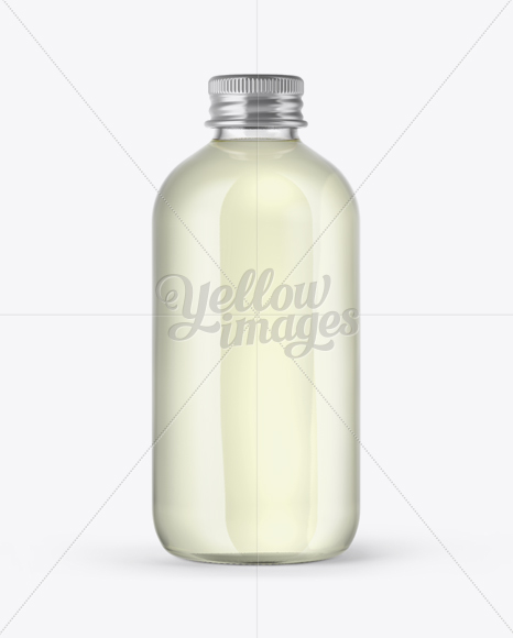 Glass Bottle With Lemonade Mockup