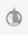 Metallic Christmas Ball Mockup - Front View